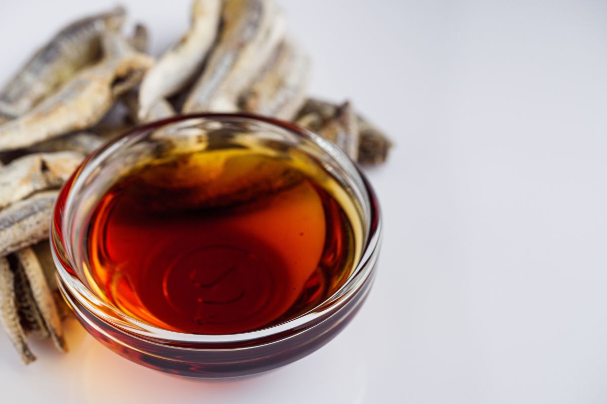Ciotola di vetro con colatura di alici