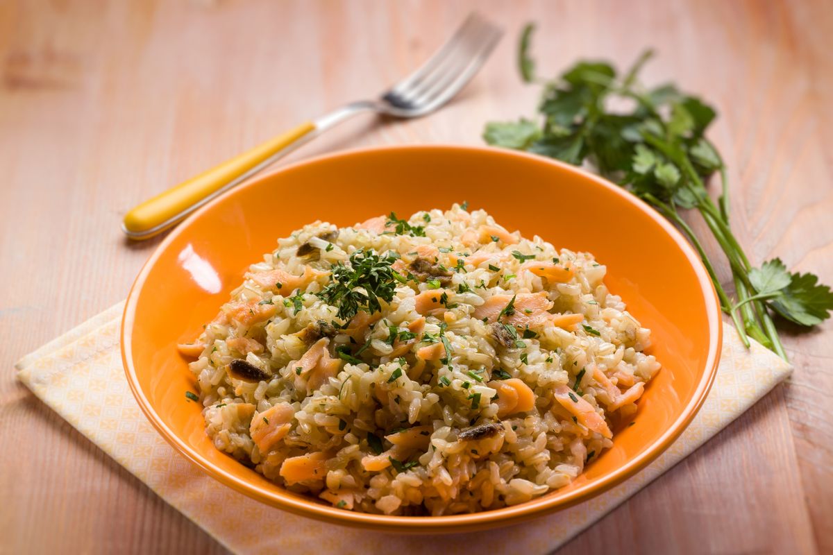 Risotto al salmone affumicato