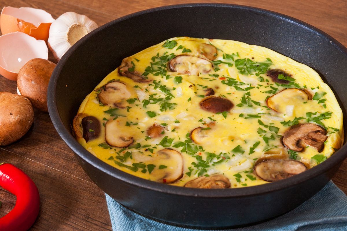 Frittata di funghi in friggitrice ad aria