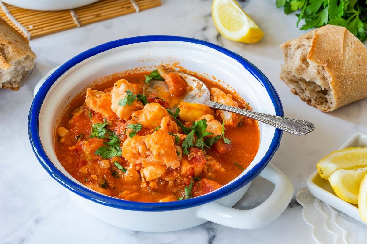 Terrina con sugo di pesce al pomodoro 