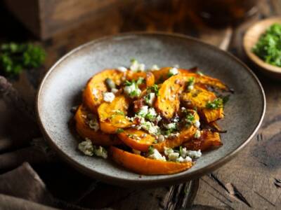 Zucca con radicchio in panzanella