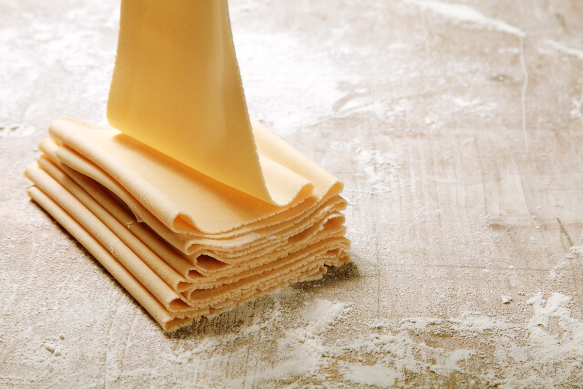 Fresh pasta for lasagna