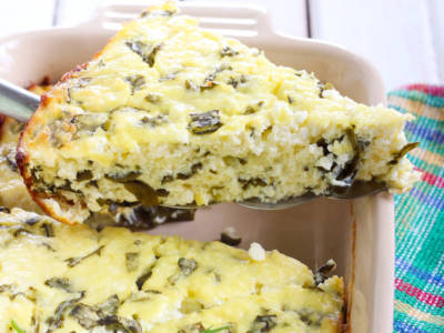 Frittata con ricotta e rucola