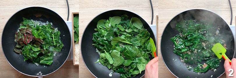 Preparazione del risotto con spinaci 2