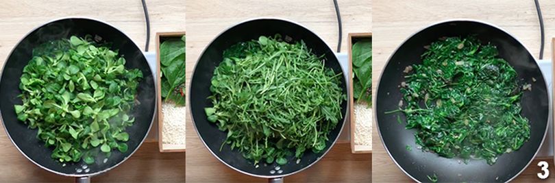 Preparazione del risotto con spinaci 3