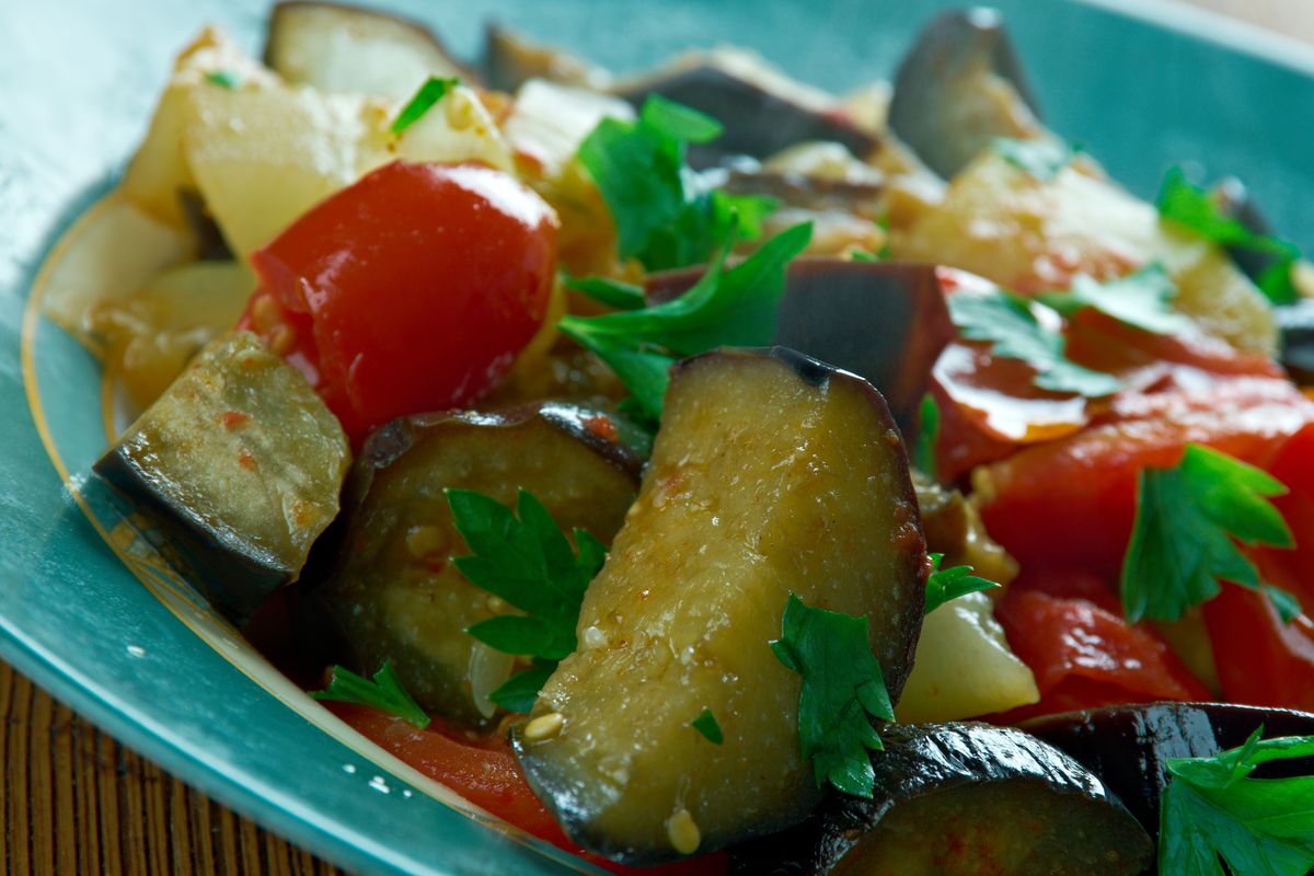 Vegan aubergine caponata