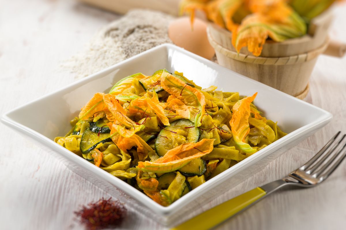 Cavatelli with courgette flowers