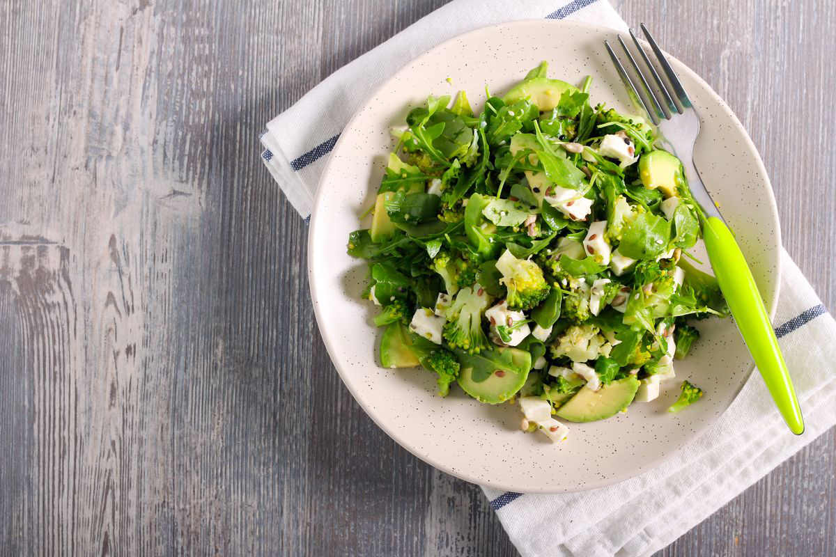 Daikon salad and avocado