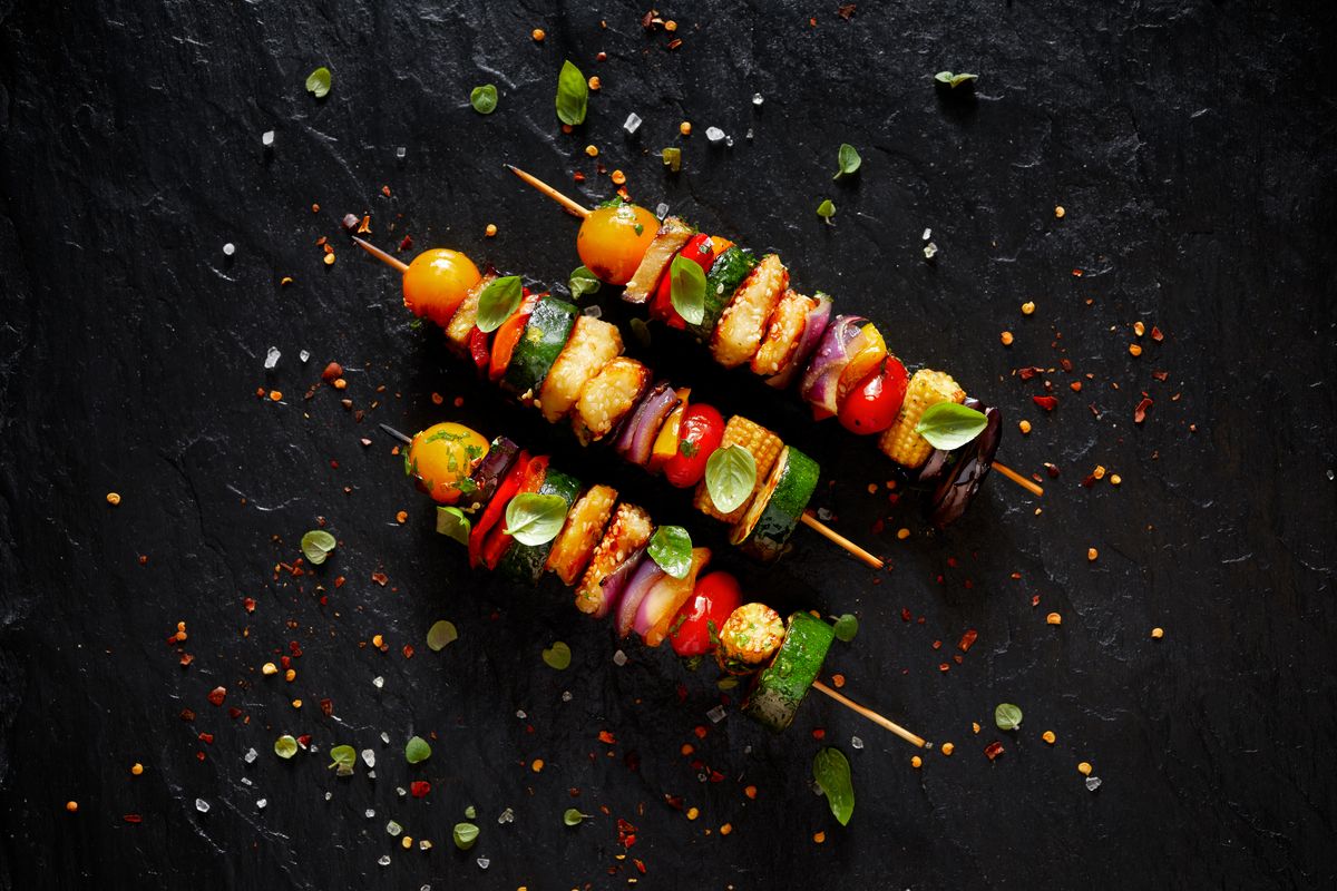 Summer vegetable skewers