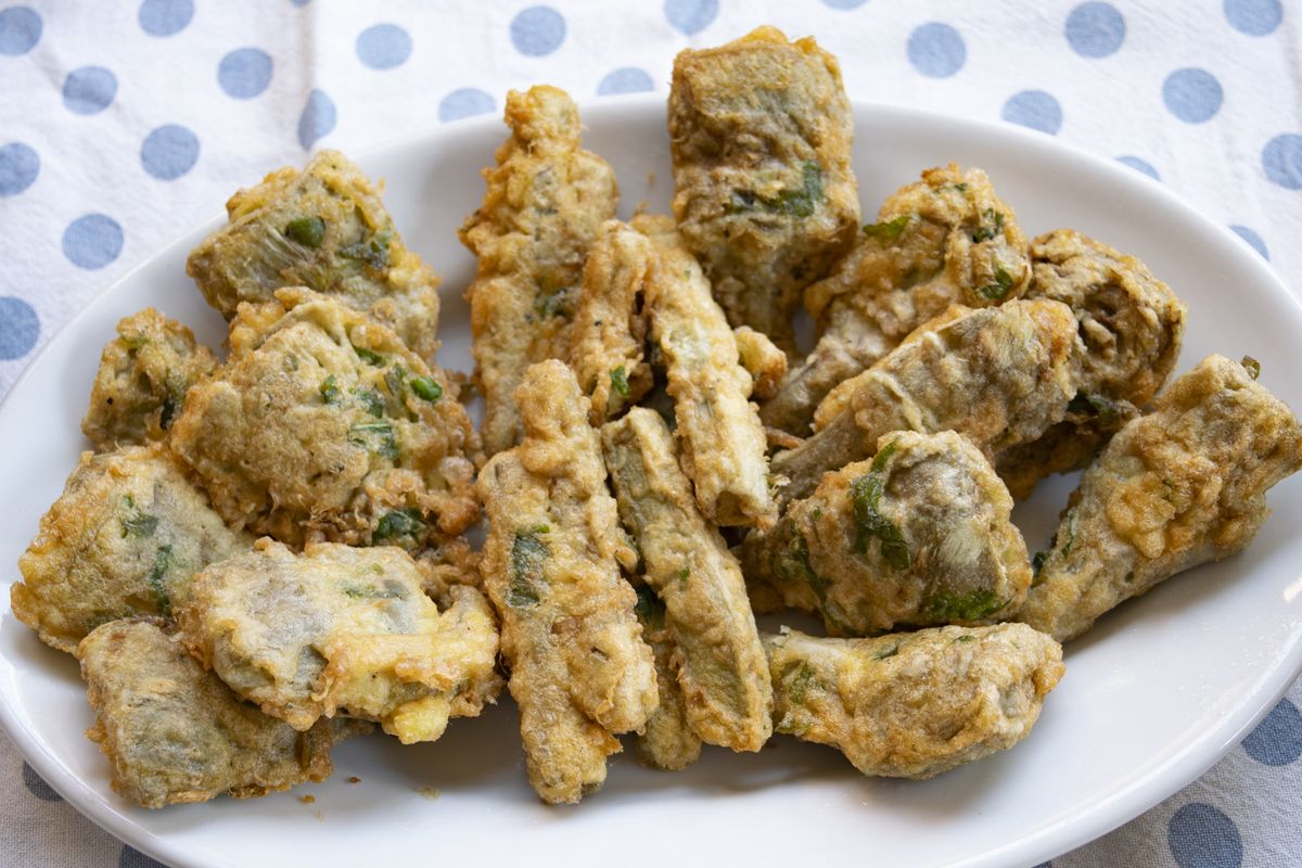 Baked breaded artichokes