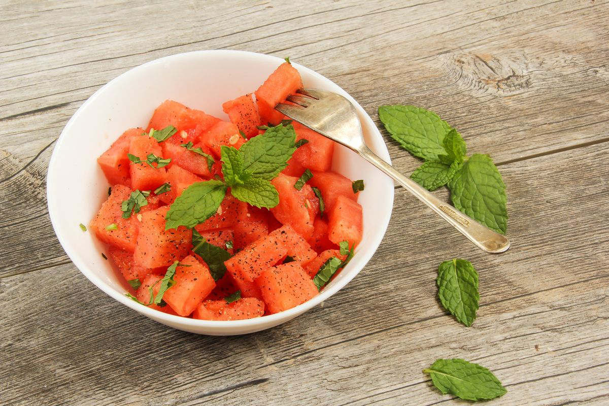 Sweet and sour watermelon salad