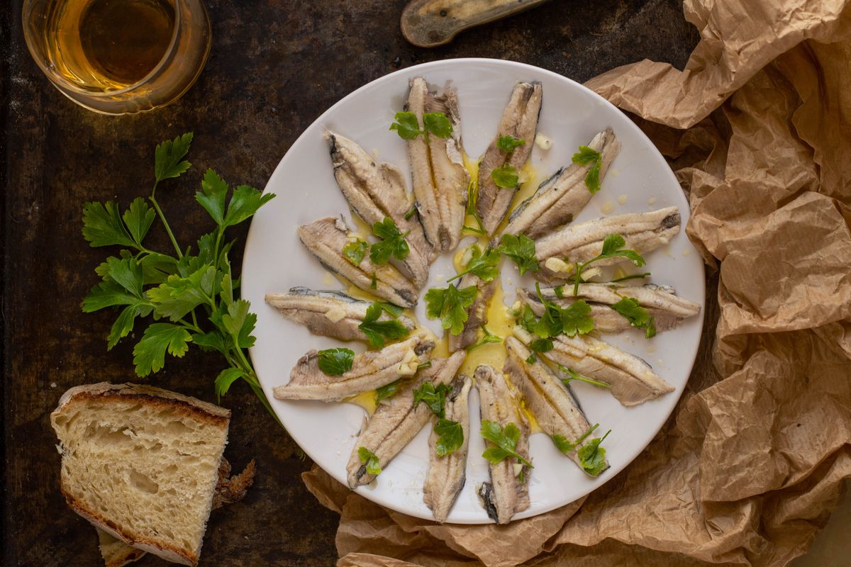 steamed anchovies