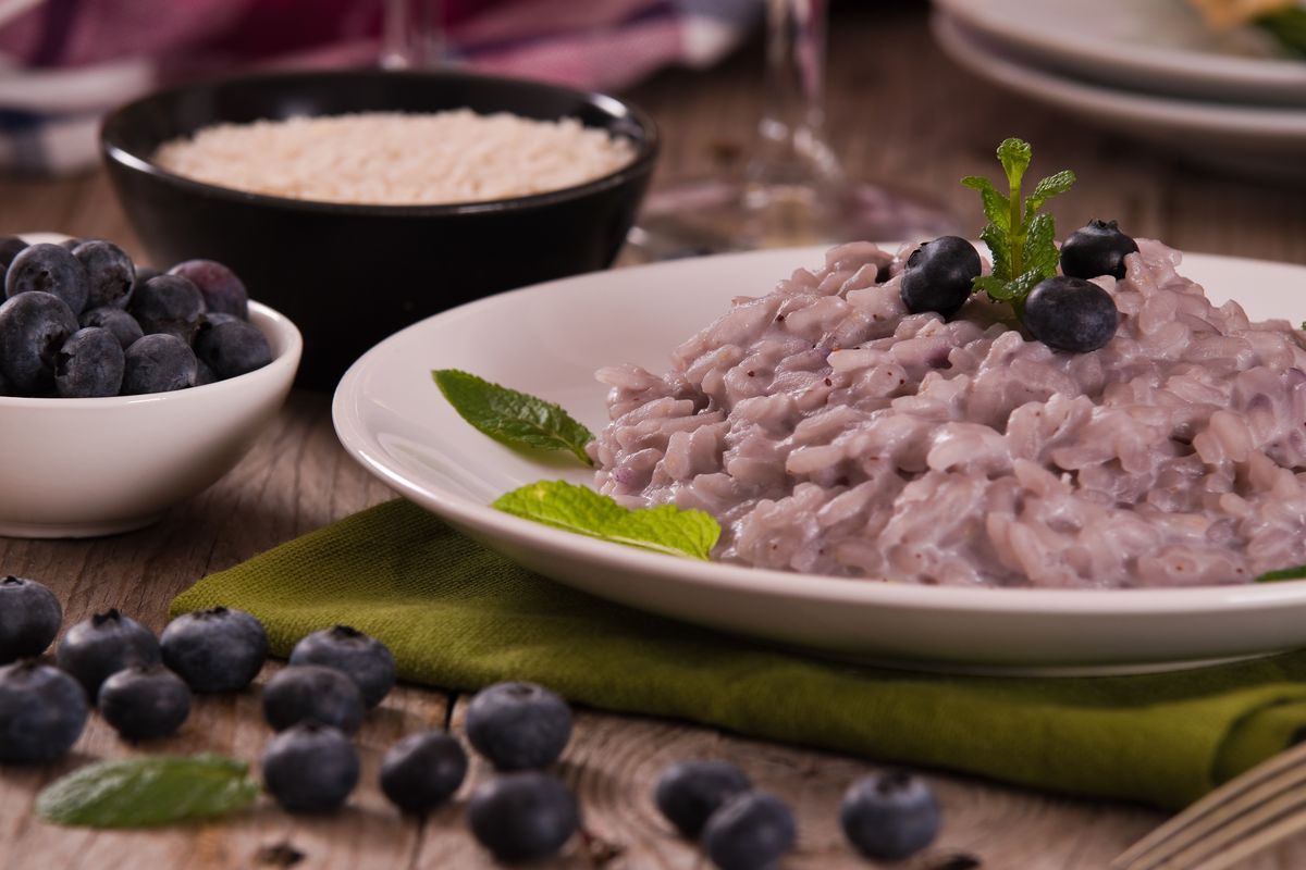 Wild blueberry risotto