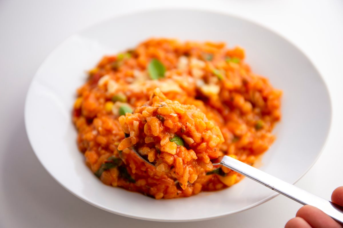 Risotto with peppers and paprika