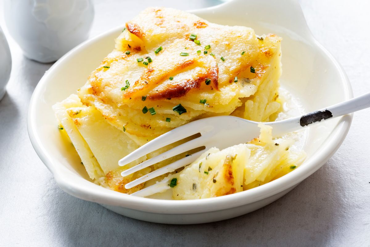 Baked celeriac au gratin