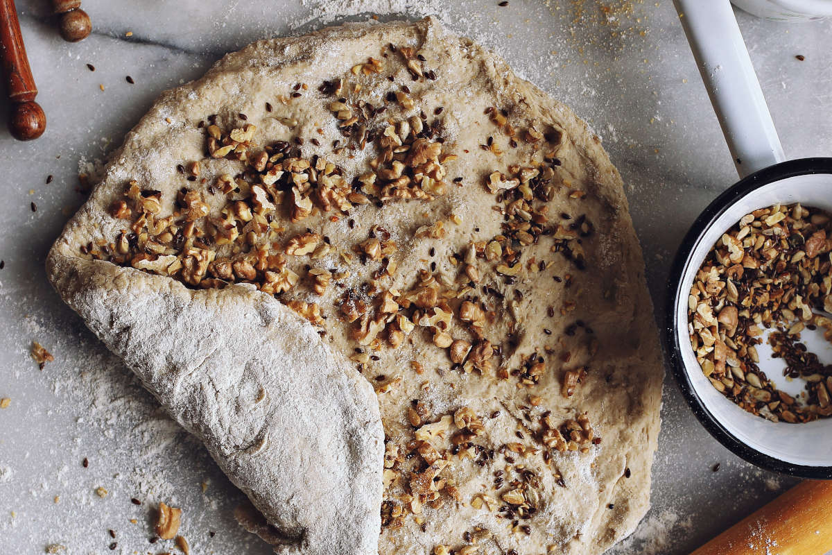 Focaccia integrale alle noci