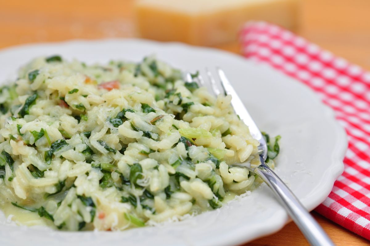 Risotto with turnip tops