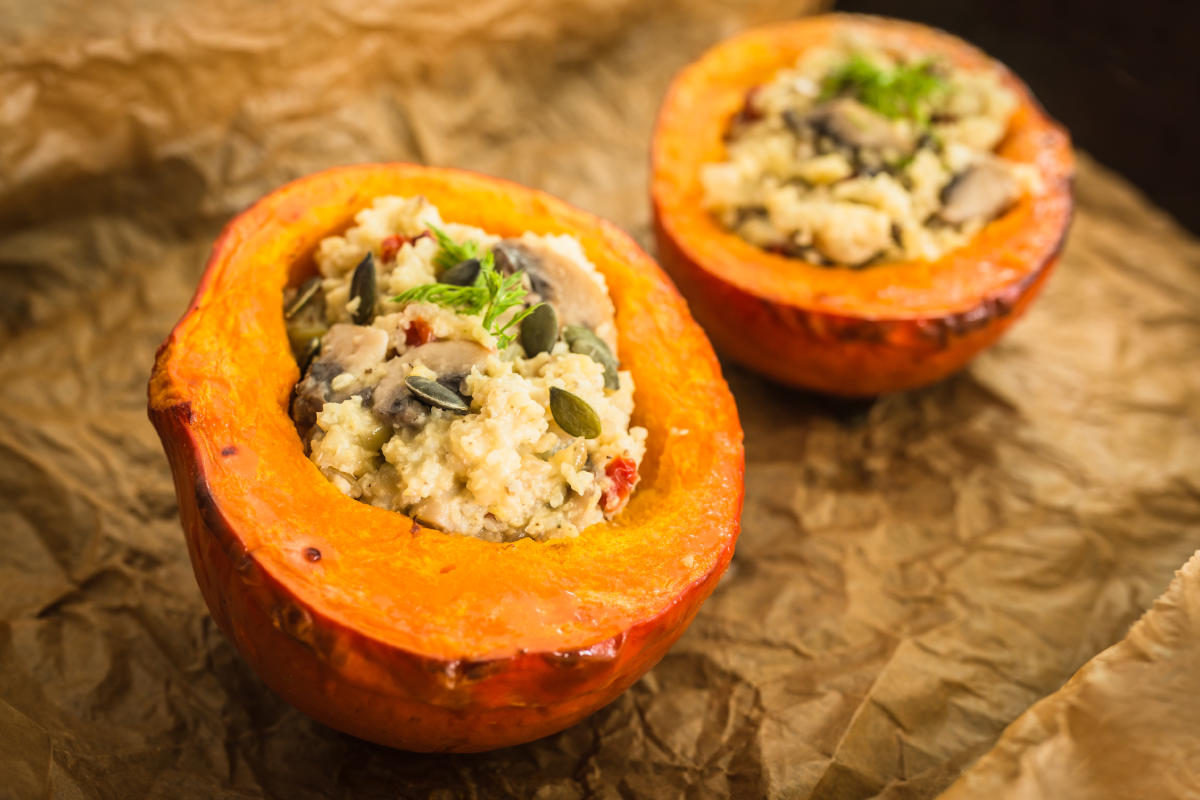 Miglio con funghi e zucca