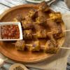 spiedini di tempeh con crema di lenticchie