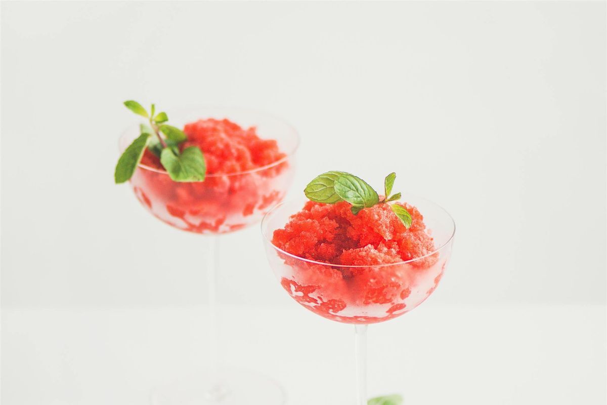 Sorbetto allo champagne rosé