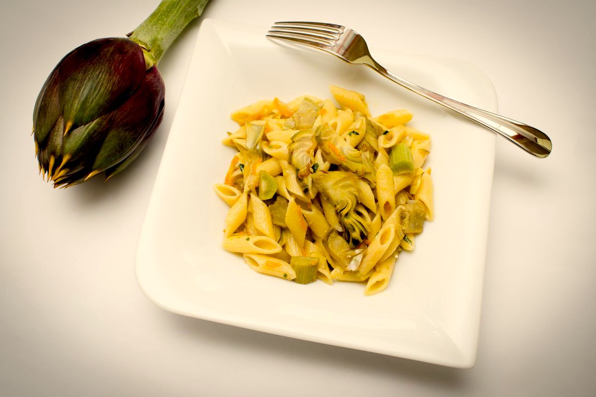 carbonara di carciofi allo zafferano