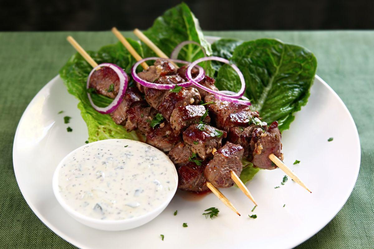 Lamb meat skewers