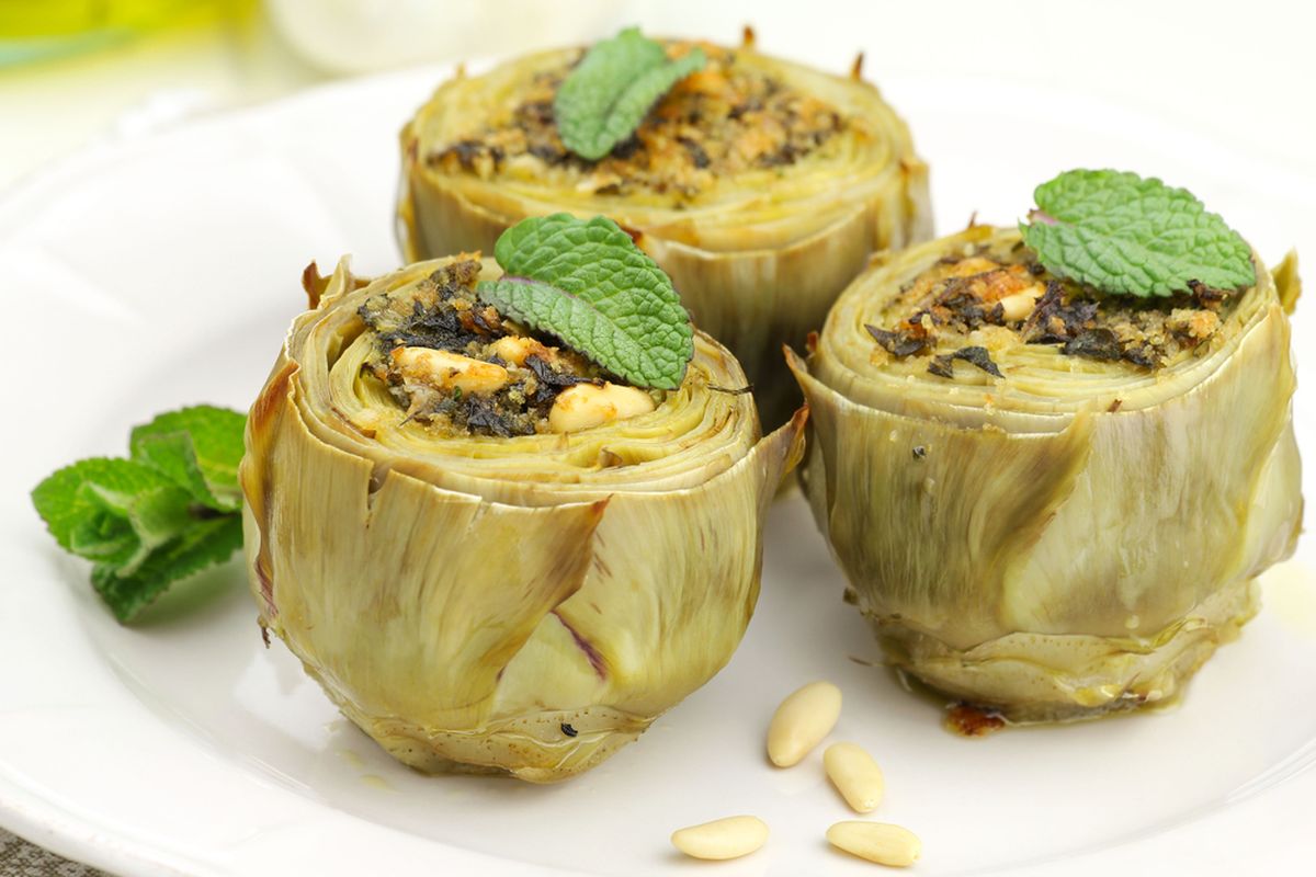 Vegan stuffed artichokes