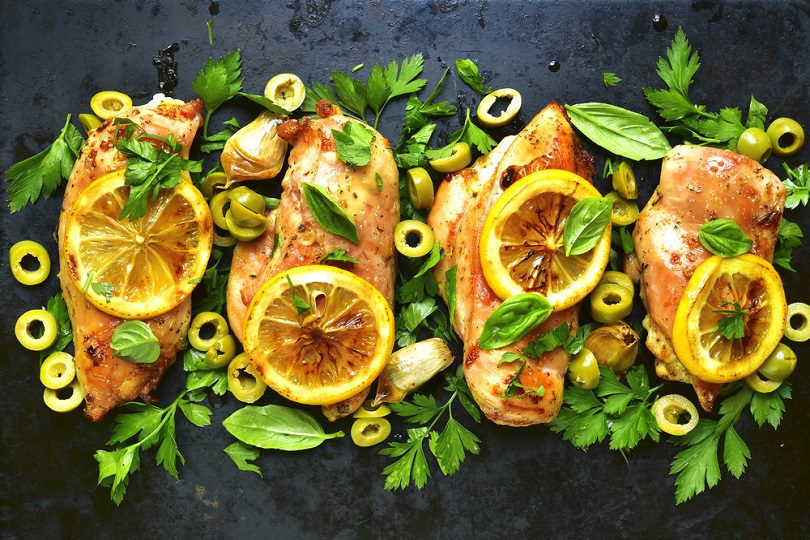Pollo al limone e olive