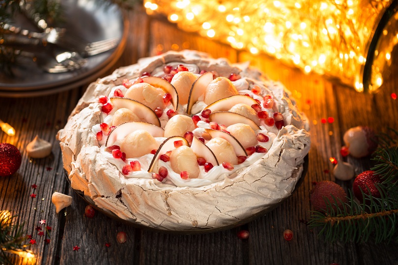 Pavlova con crema chantilly
