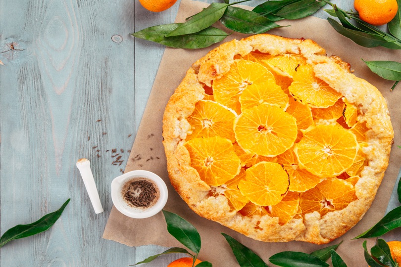 Crostata vegan con arance e cacao