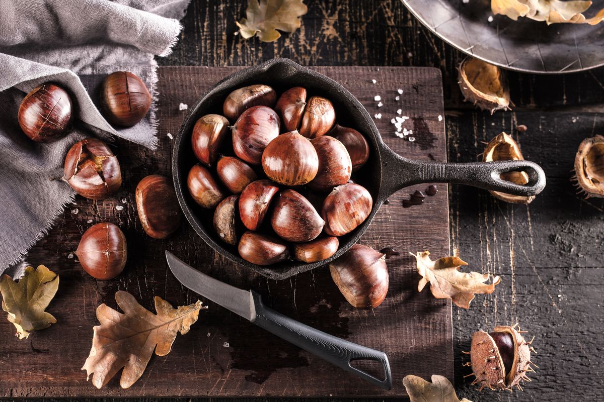 Microwave roasted chestnuts