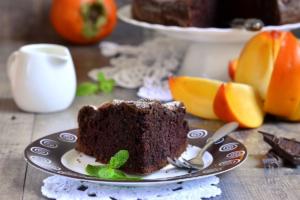 torta di cachi al cioccolato