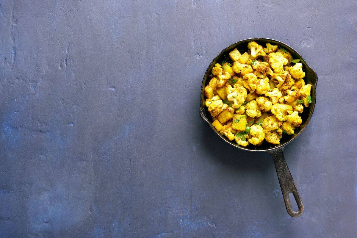 Pan-fried cauliflower with spices