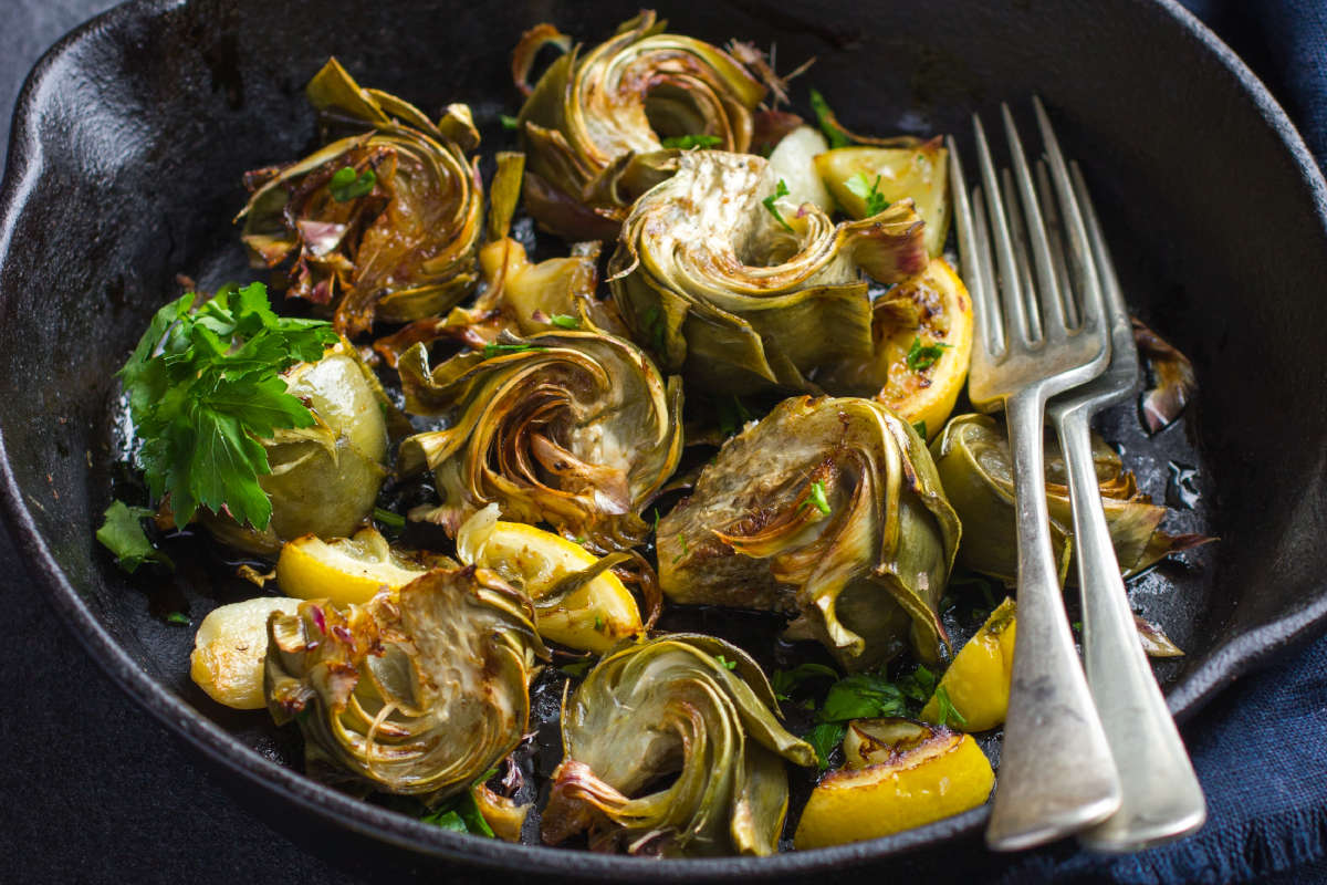 Pan-fried artichokes