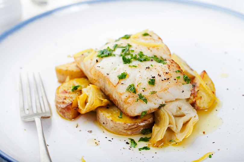 orata con carciofi e patate