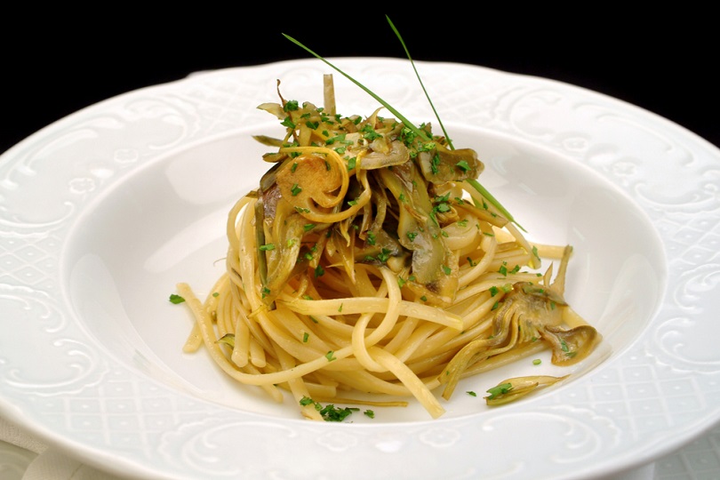 Pasta carciofi e bottarga