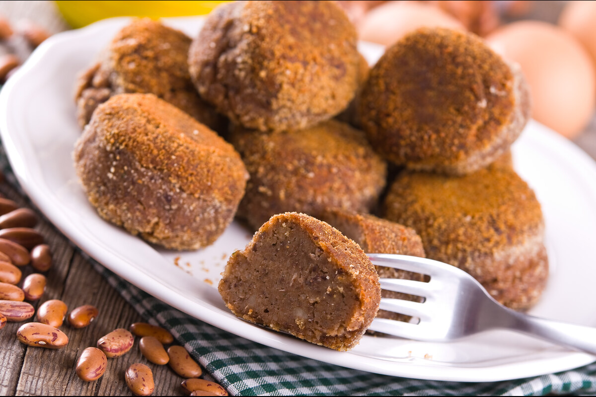 Morbide polpette di fagioli borlotti fritte