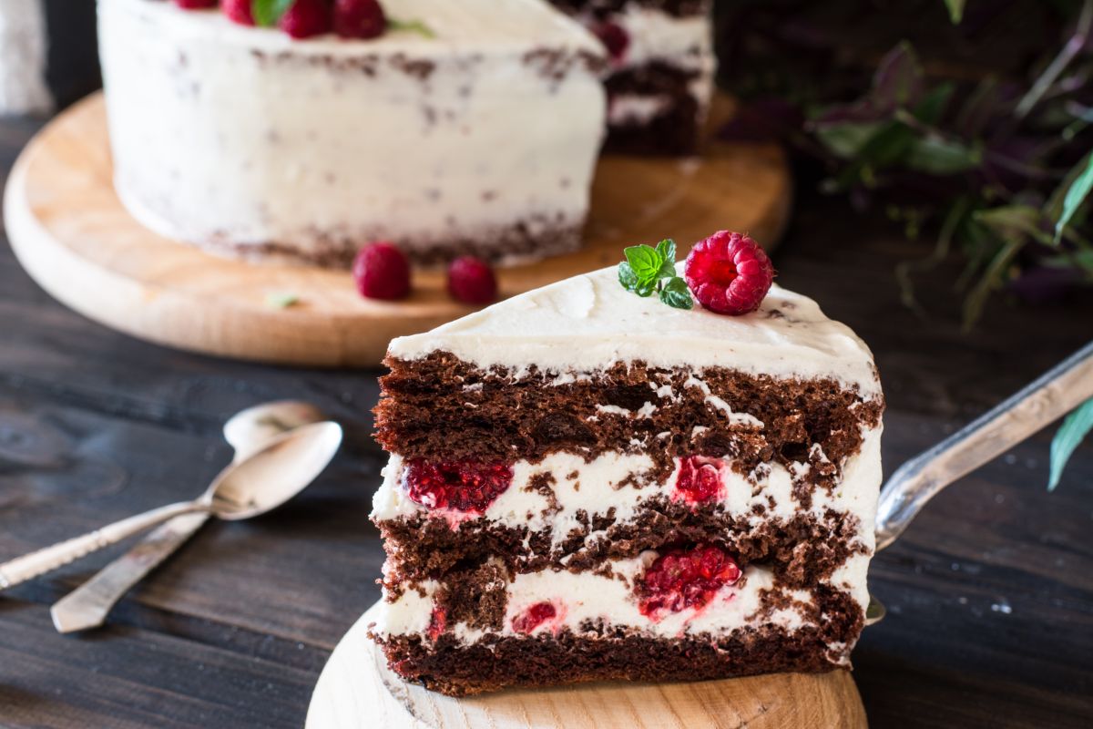 cake with cocoa and vegan cream