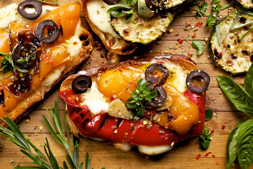 Verdure grigliate con mozzarella