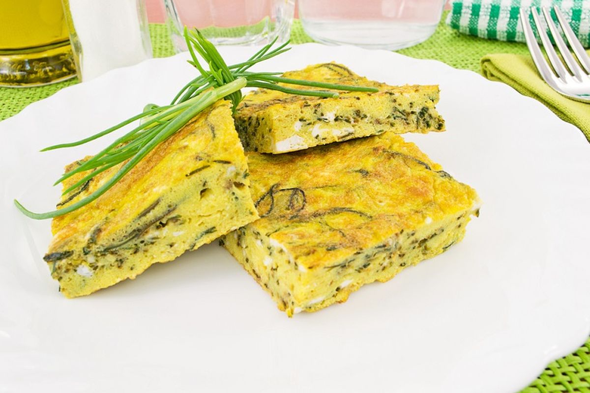 frittata con mozzarella al forno