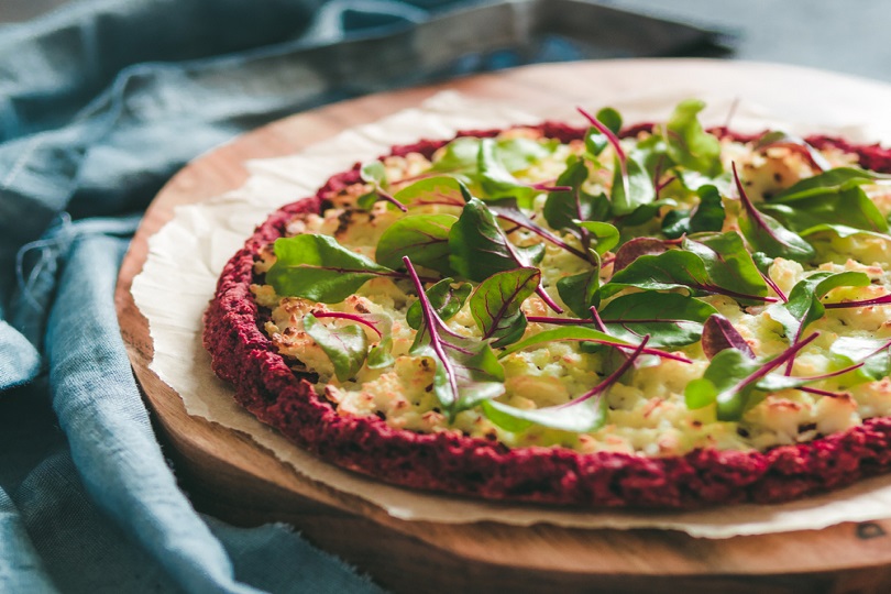 Pizza di barbabietole