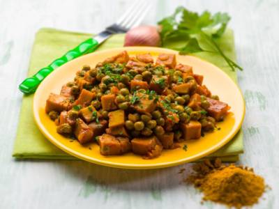 Spezzatino di seitan con piselli, un secondo da provare!