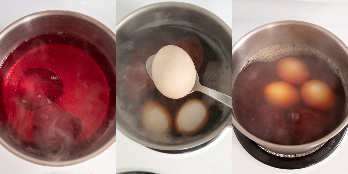 Coloring eggs with beetroot