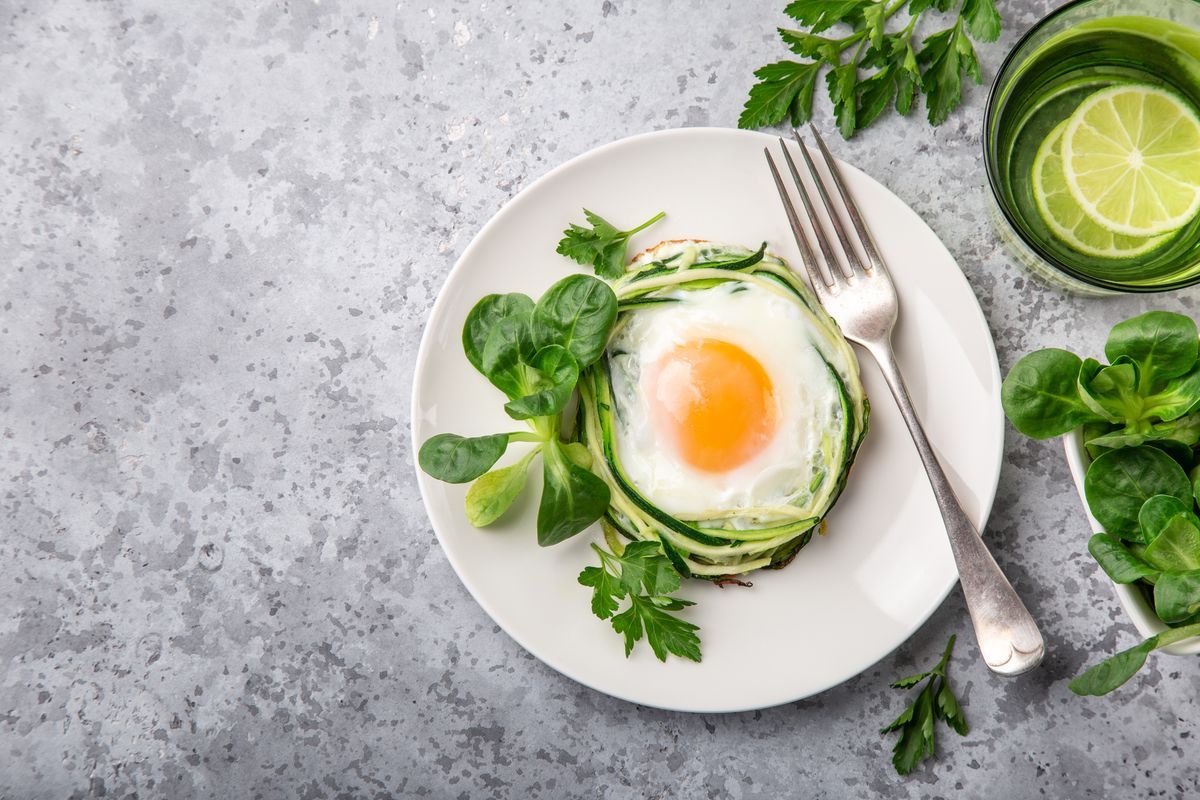 egg and zucchini nests