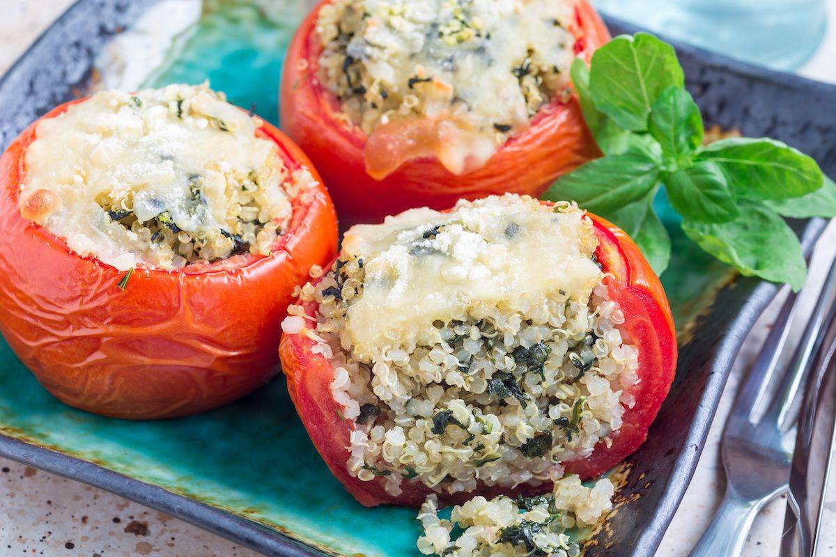 Pomodori ripieni di quinoa e spinaci
