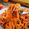 Spaghetti con crema di peperoni