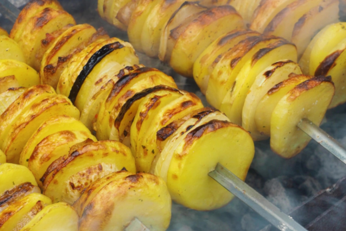 grilled potato skewers