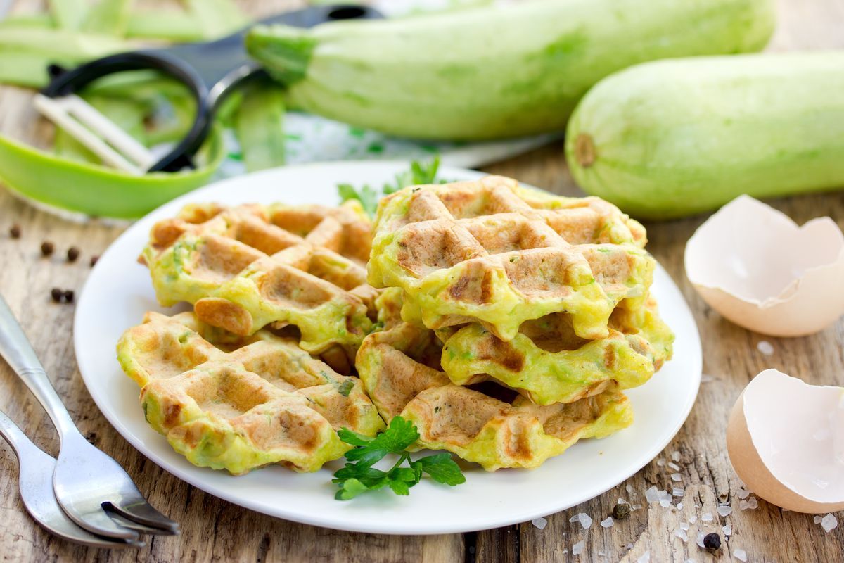 waffle salati con zucchine