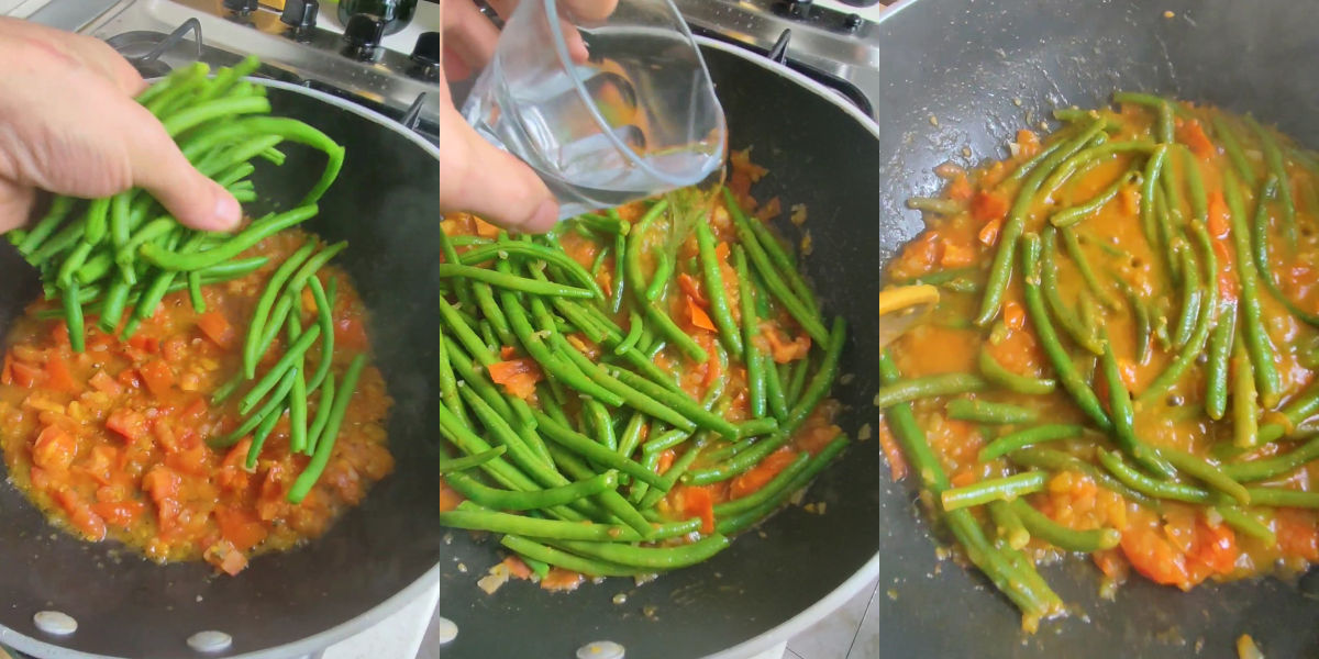 Cook green beans all'uccelletto