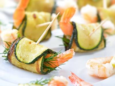 Involtini di zucchine grigliate e gamberi: semplicemente favolosi!